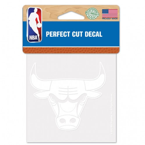 Chicago Bulls 4"x4" White Perfect Cut Decal