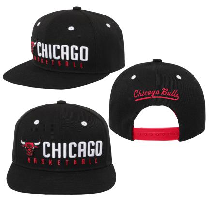 Chicago Bulls Youth Stacked Black Snapback