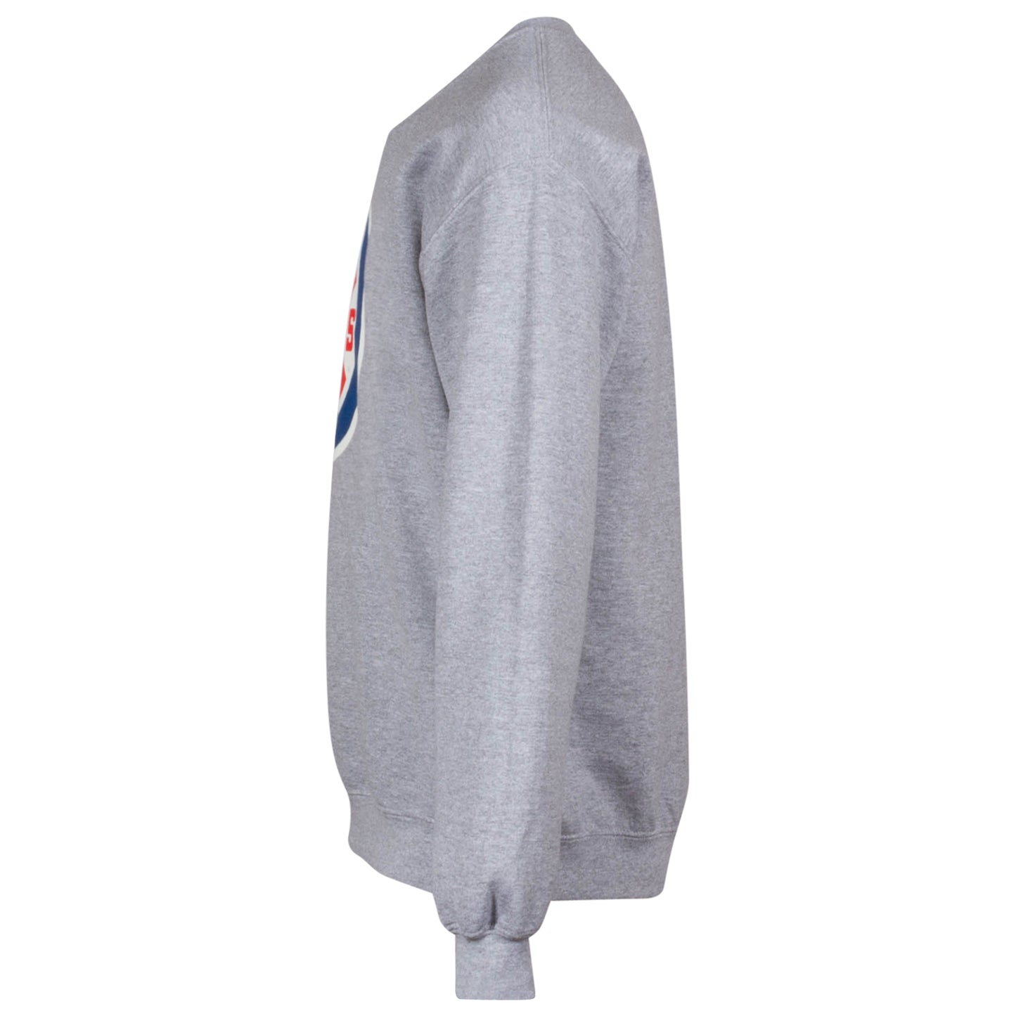 Chicago Cubs Men's Heather Grey Bullseye Logo Crew Neck Sweatshirt