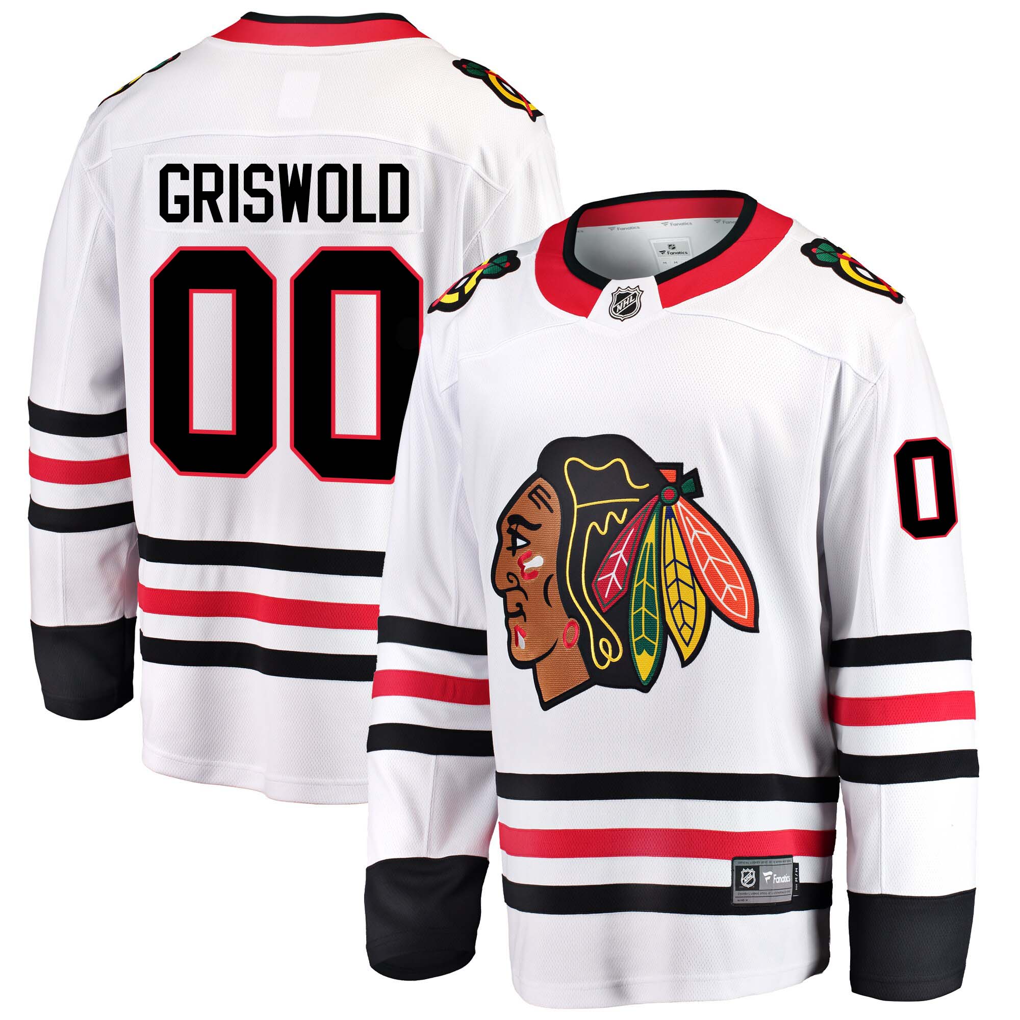 Clark Griswold Chicago Blackhawks White Fanatics Breakaway Men's Jerse
