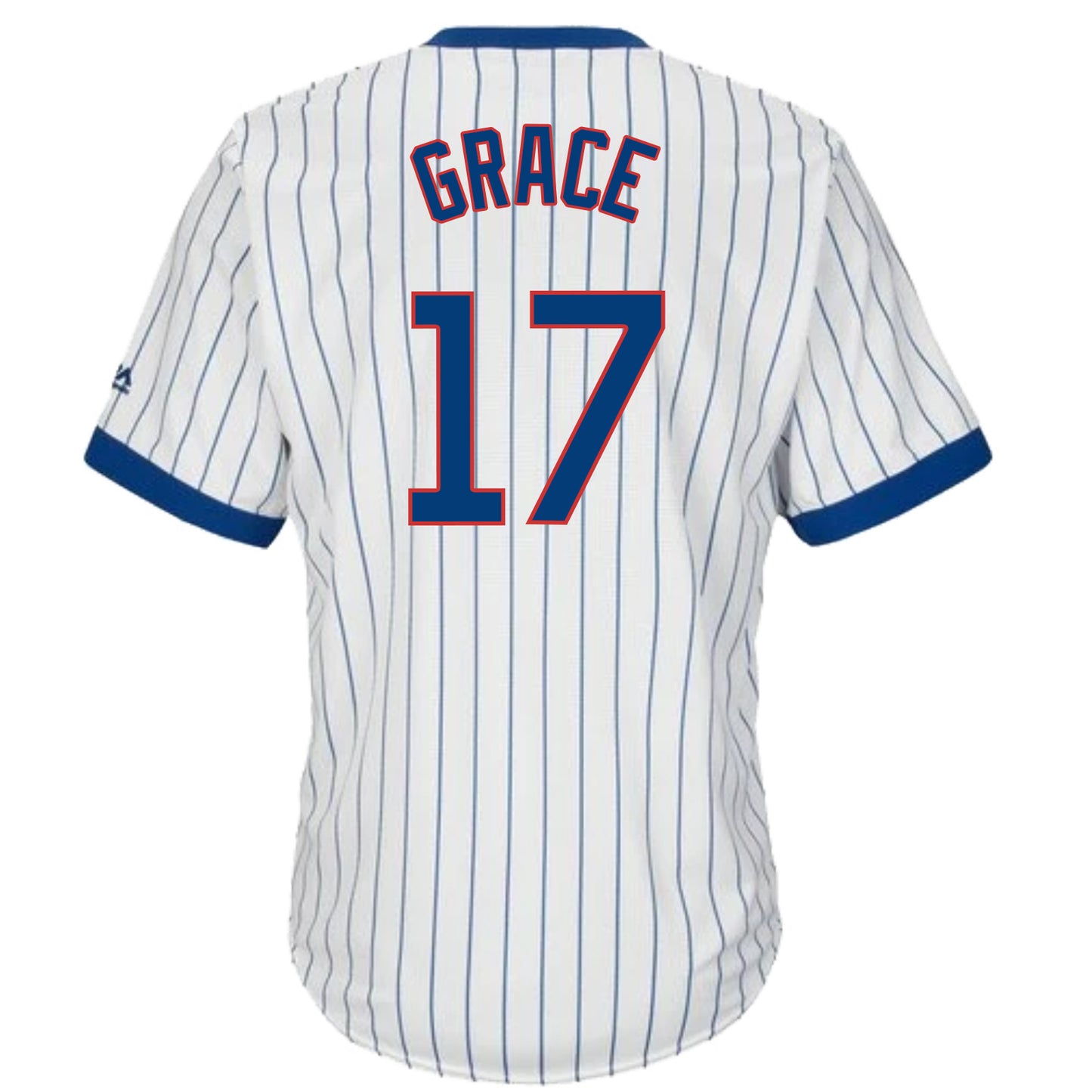 Mark Grace Chicago Cubs Cooperstown White Pinstripe V-Neck Home Men's Jersey