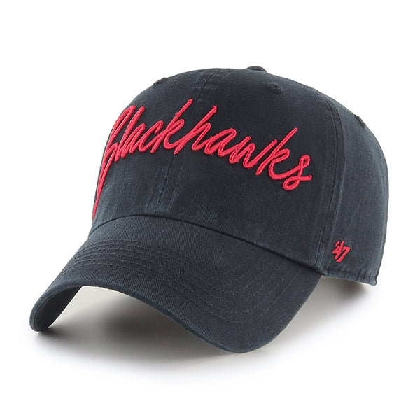 Chicago Blackhawks Women's Black Lyric Clean Up Adjustable Hat