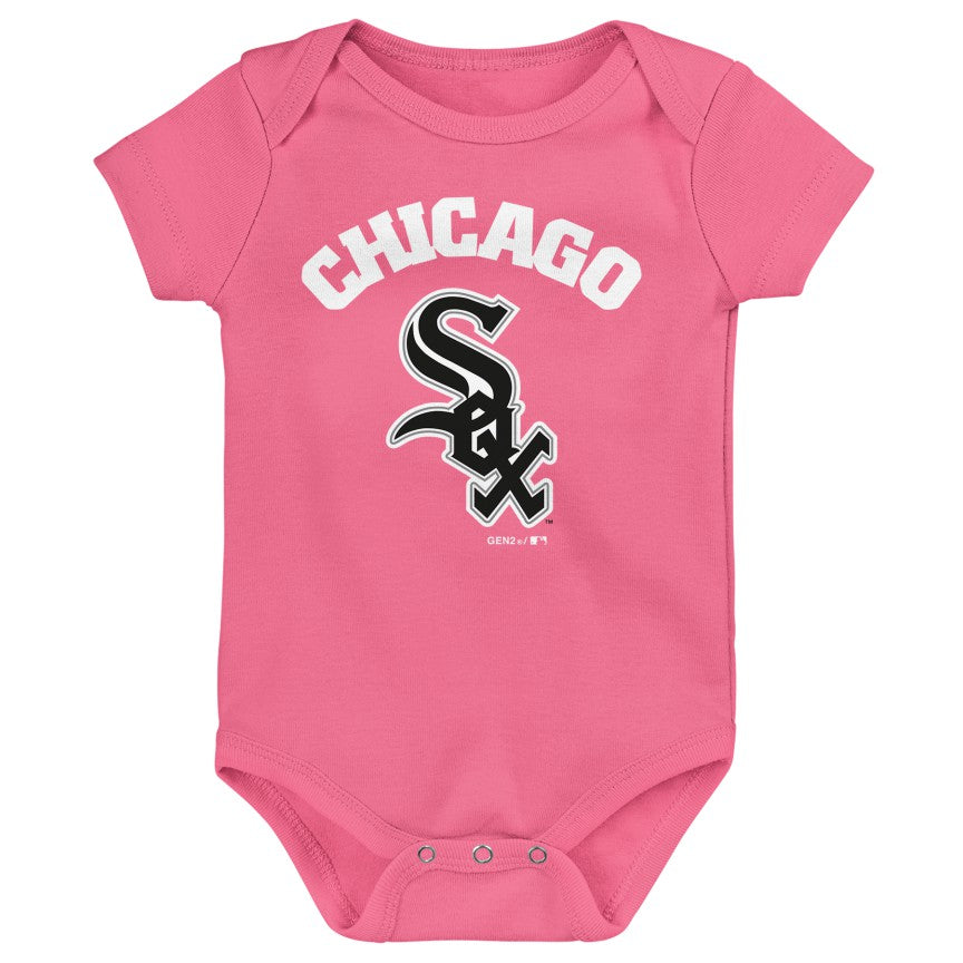 Chicago White Sox Pink Current Logo "Chicago" Creeper Onesie