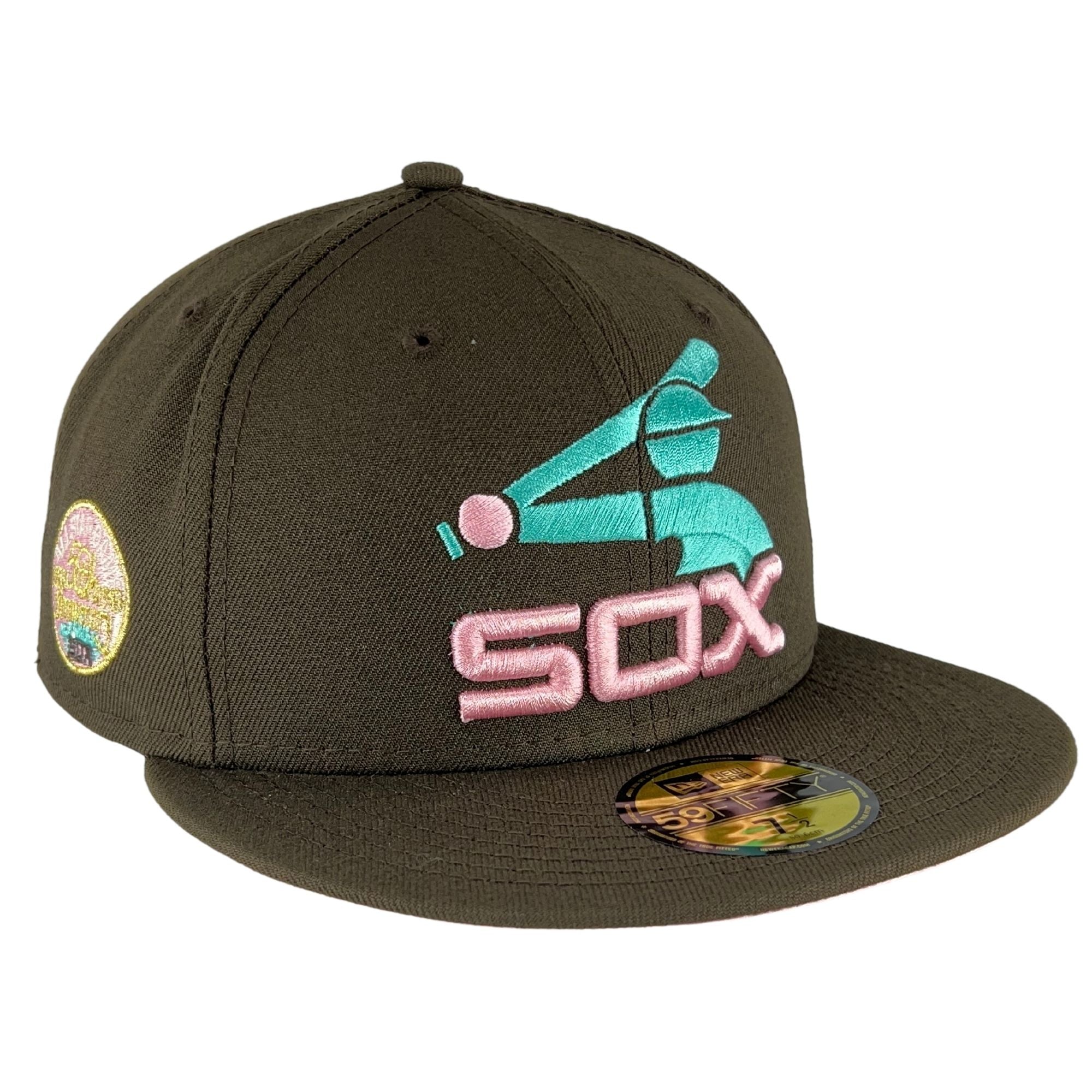 Chicago White Sox 1976 - 1990 Logo Walnut/Pink New Era 59FIFTY Fitted