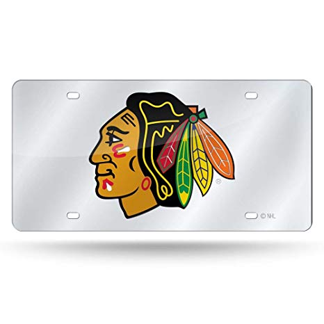 Chicago Blackhawks Chrome Laser License Plate