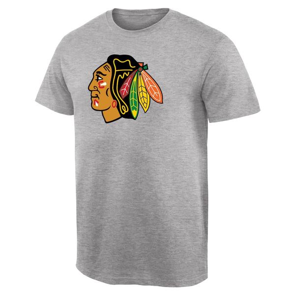 Chicago Blackhawks Grey Slate Primary Logo Club Tee