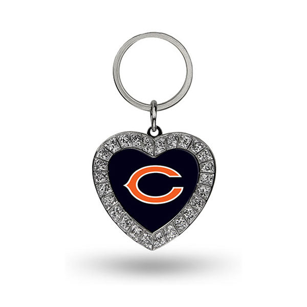 Chicago Bears Heart Glitter "C" Keychain