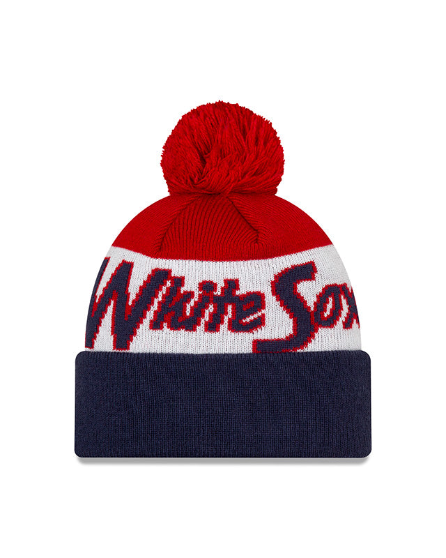 Chicago White Sox Men's Knit Script A3 w/ Pom & Batterman Hat