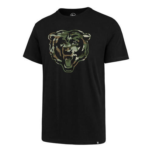 Chicago Bears Men's Black Camo Bear Head Super Rival Tee