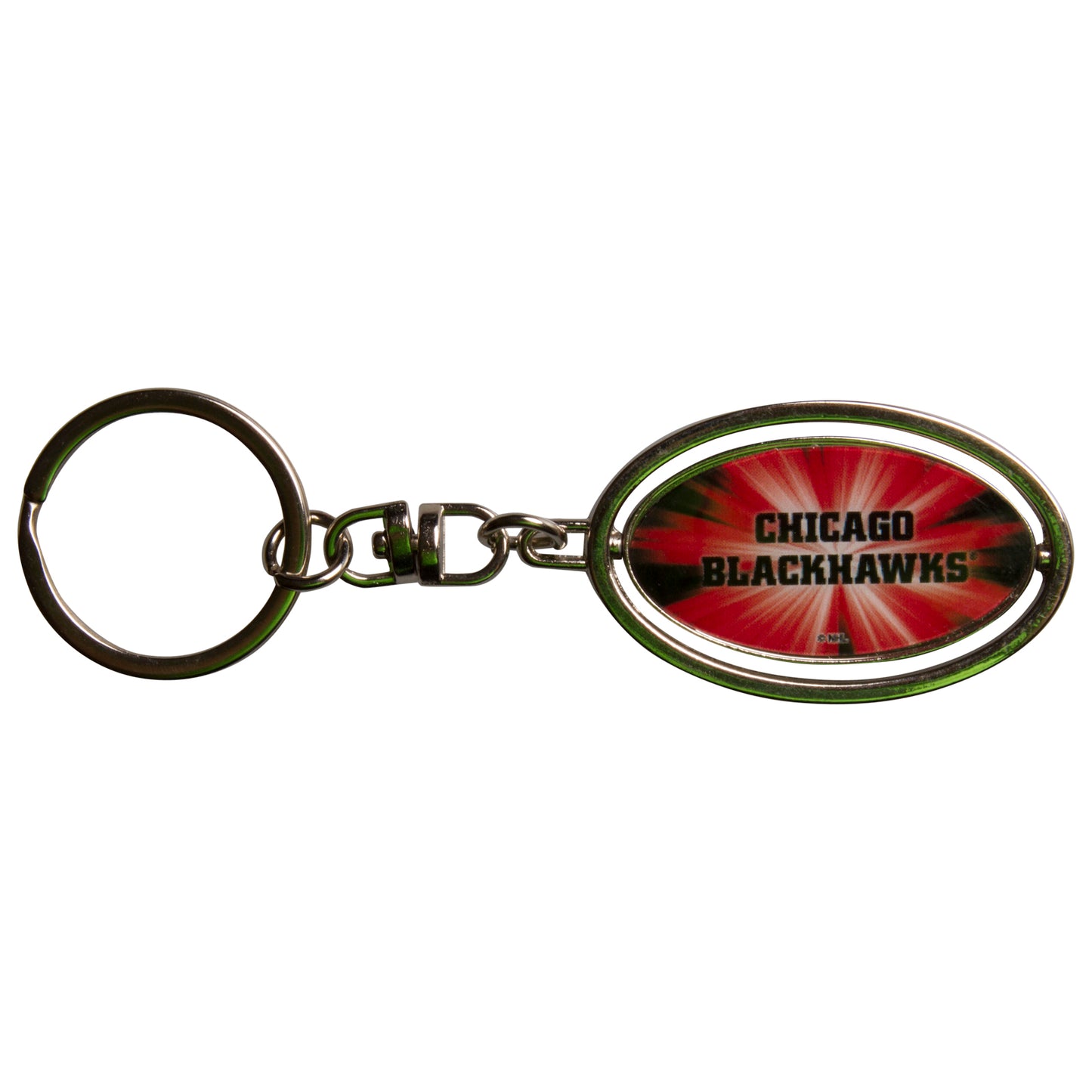 Chicago Blackhawks Oval Spinner Keychain