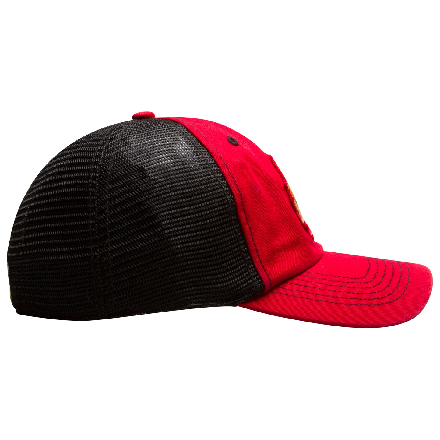 Chicago Blackhawks Red and Black Primary Logo Mesh Back Flex Fit Hat