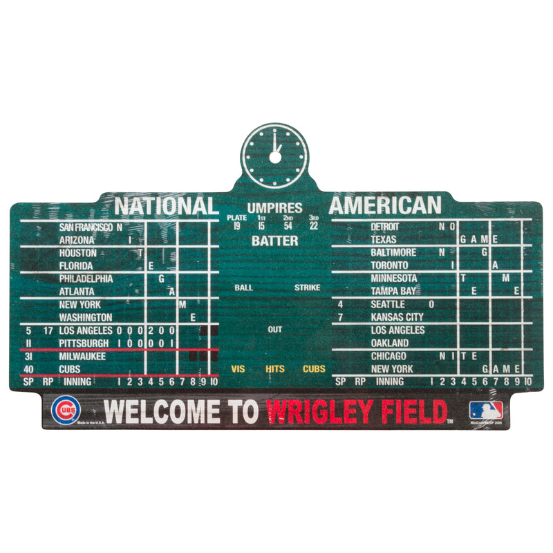 Wrigley Field Chicago Cubs Green Scoreboard Wood Sign