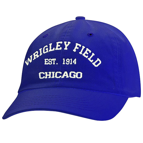 Wrigley Field Adjustable Royal Fancy Hat with Embroidered "Wrigley Field Est. 1914 Chicago"