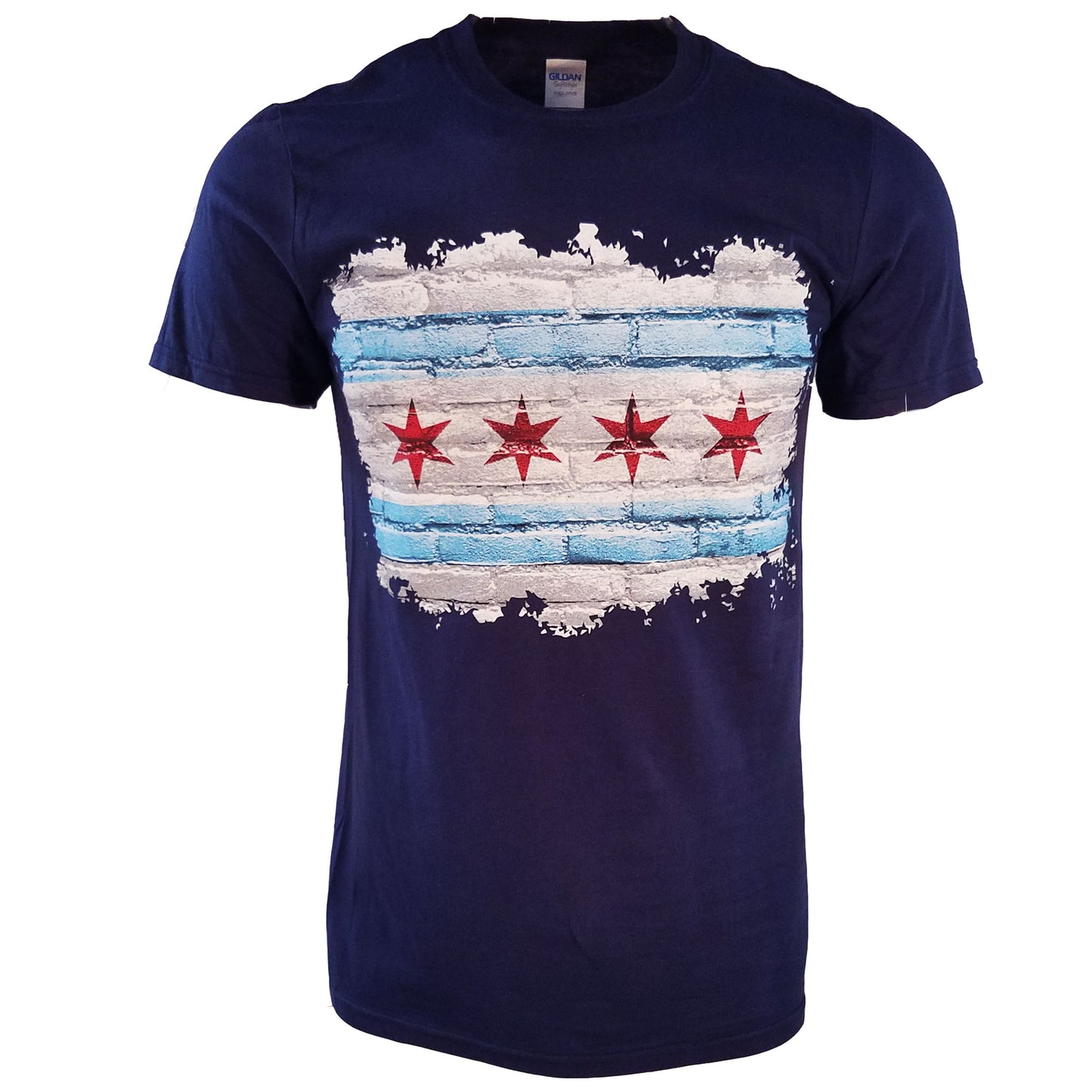 Chicago Men's Navy Flag Brick Breakthrough Tee