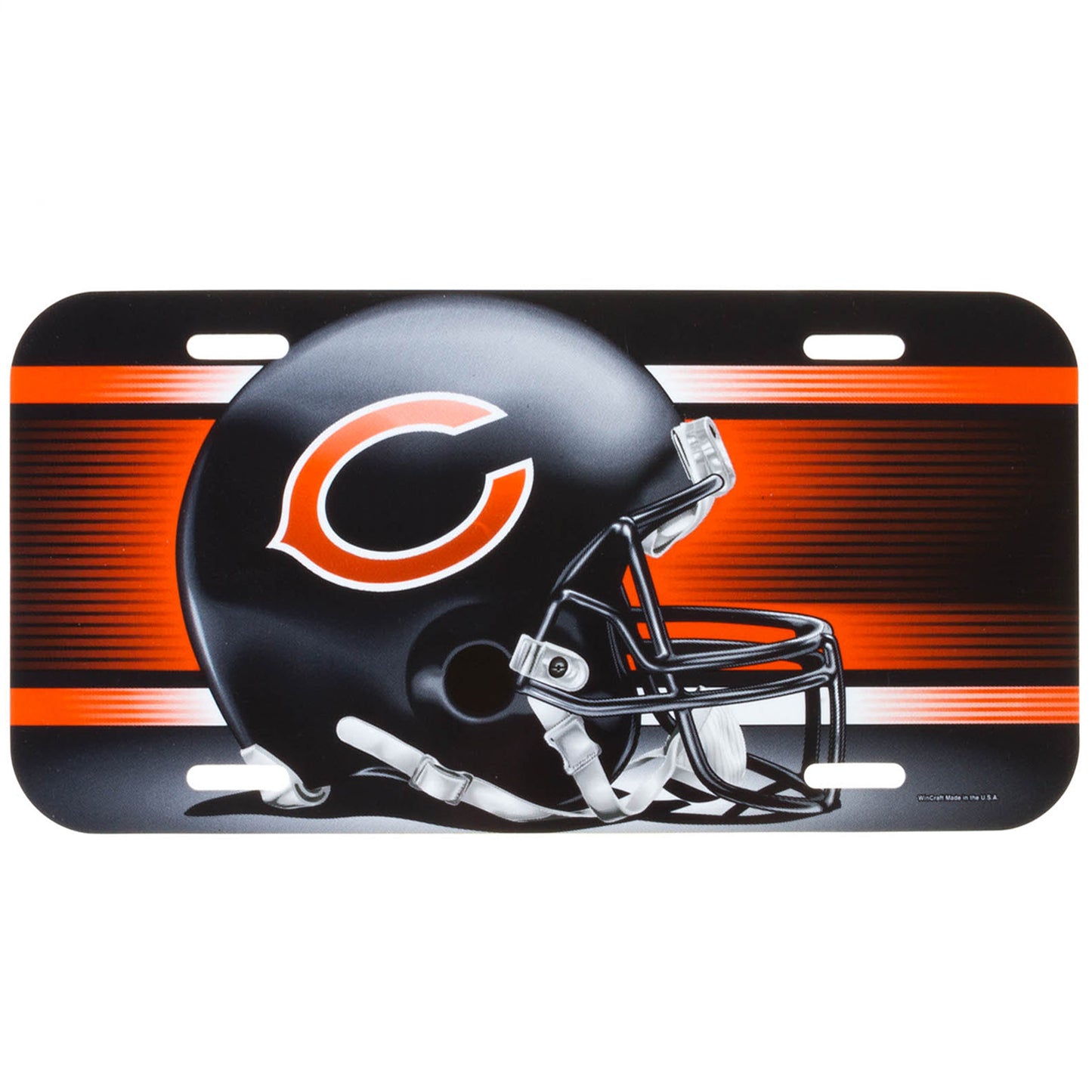 Chicago Bears Plastic License Plate with Bears Helmet