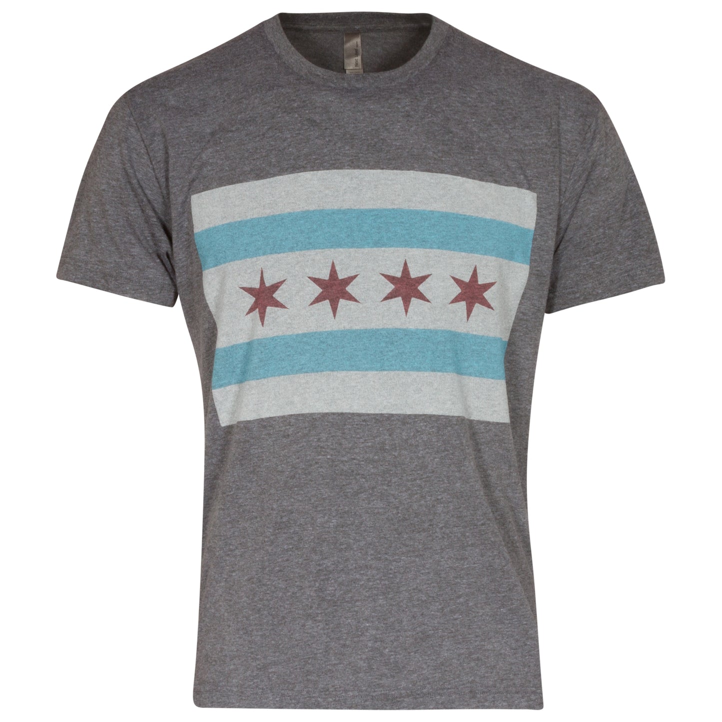 Chicago Men's Grey Triblend Flag Tee