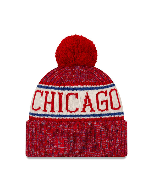 Chicago Cubs Red New Era 19 Sport Knit w/ Pom & Crawl Bear