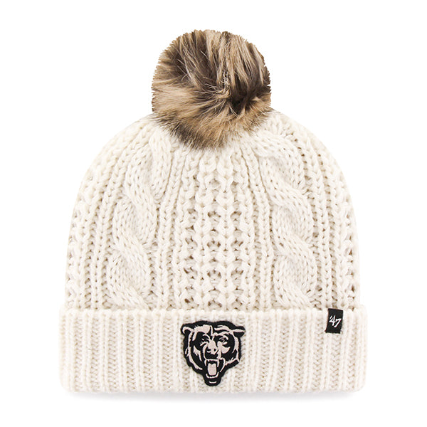 Chicago Bears Women's White Meeko Cuff Knit Pom