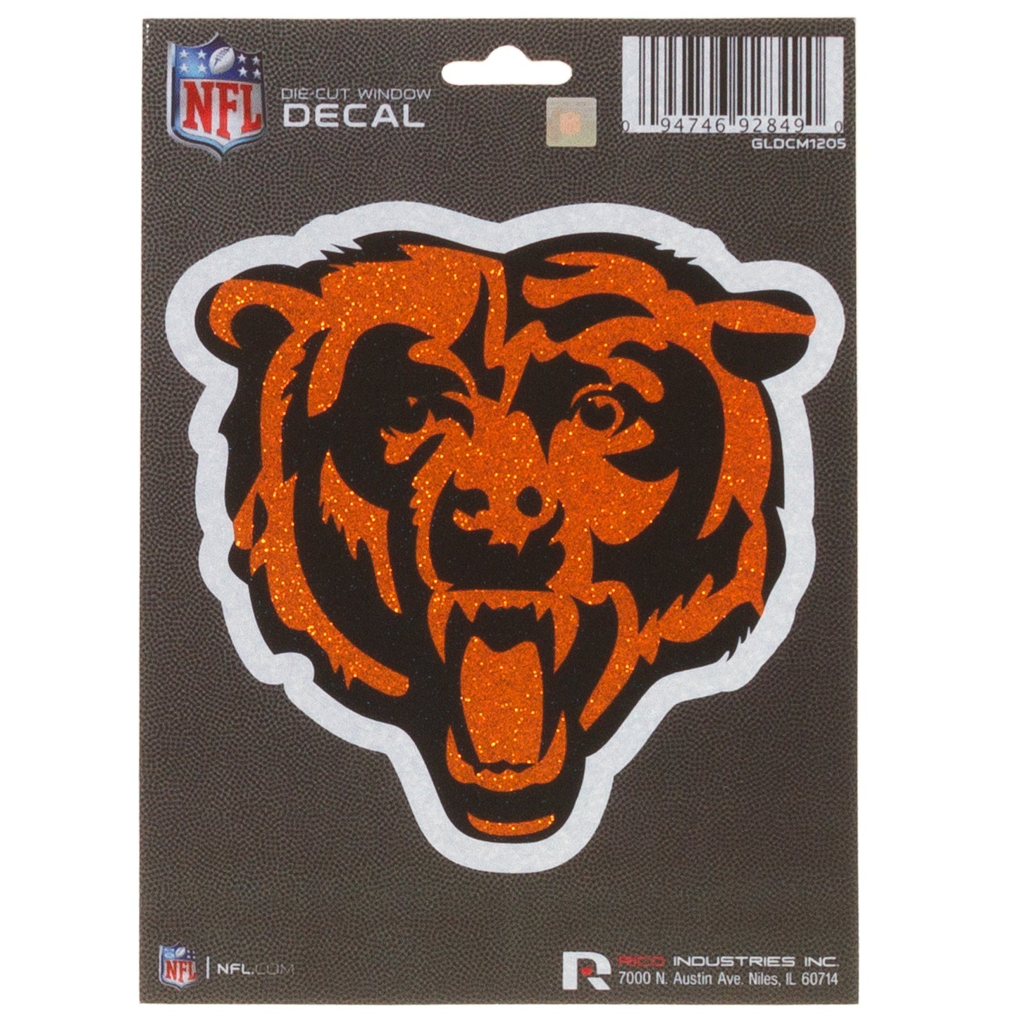 Chicago Bears Glitter Logo Bling Die Cut Decal 5"x5"