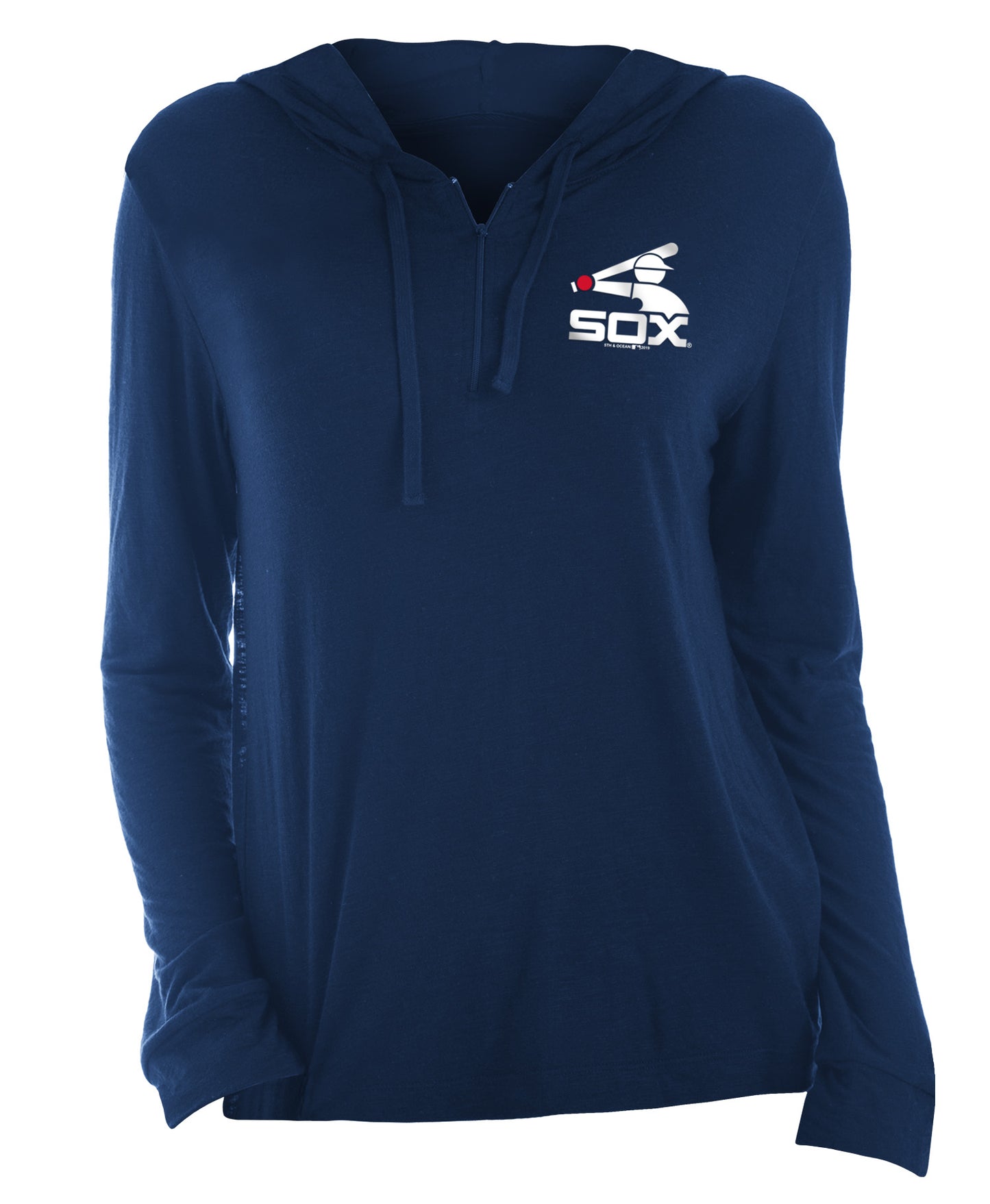 Chicago White Sox Women's Sox Navy Batterman Slub Half Zip Pullover Hood