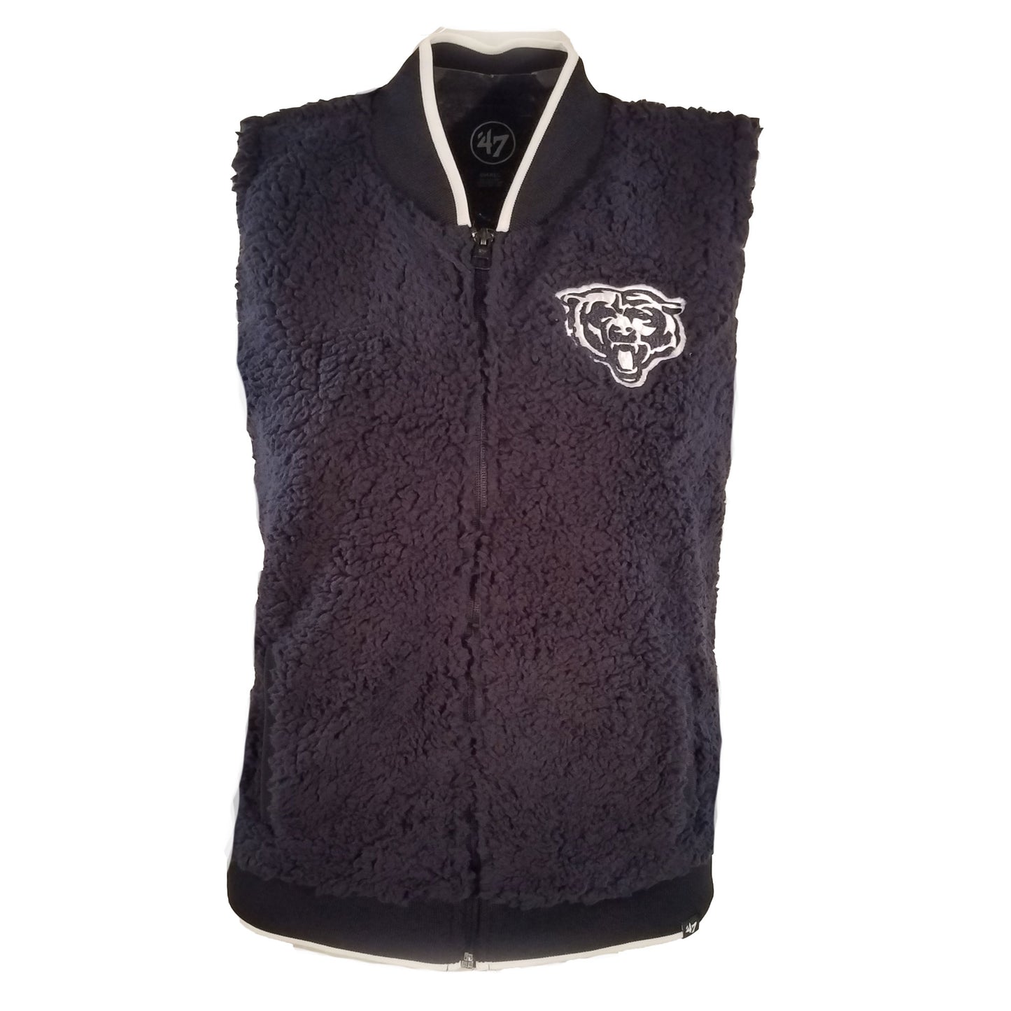 Chicago Bears Fall Navy Sherpa Vest w/ Bear Head