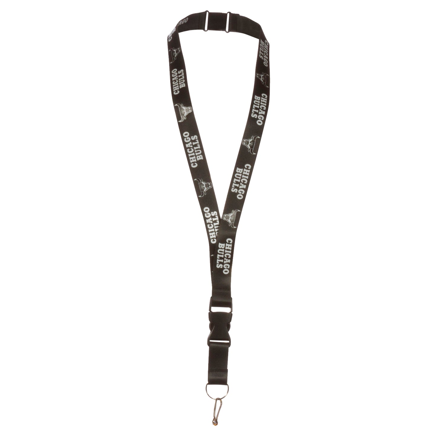Chicago Bulls Black and White Alternating Text and Bull Logo Lanyard