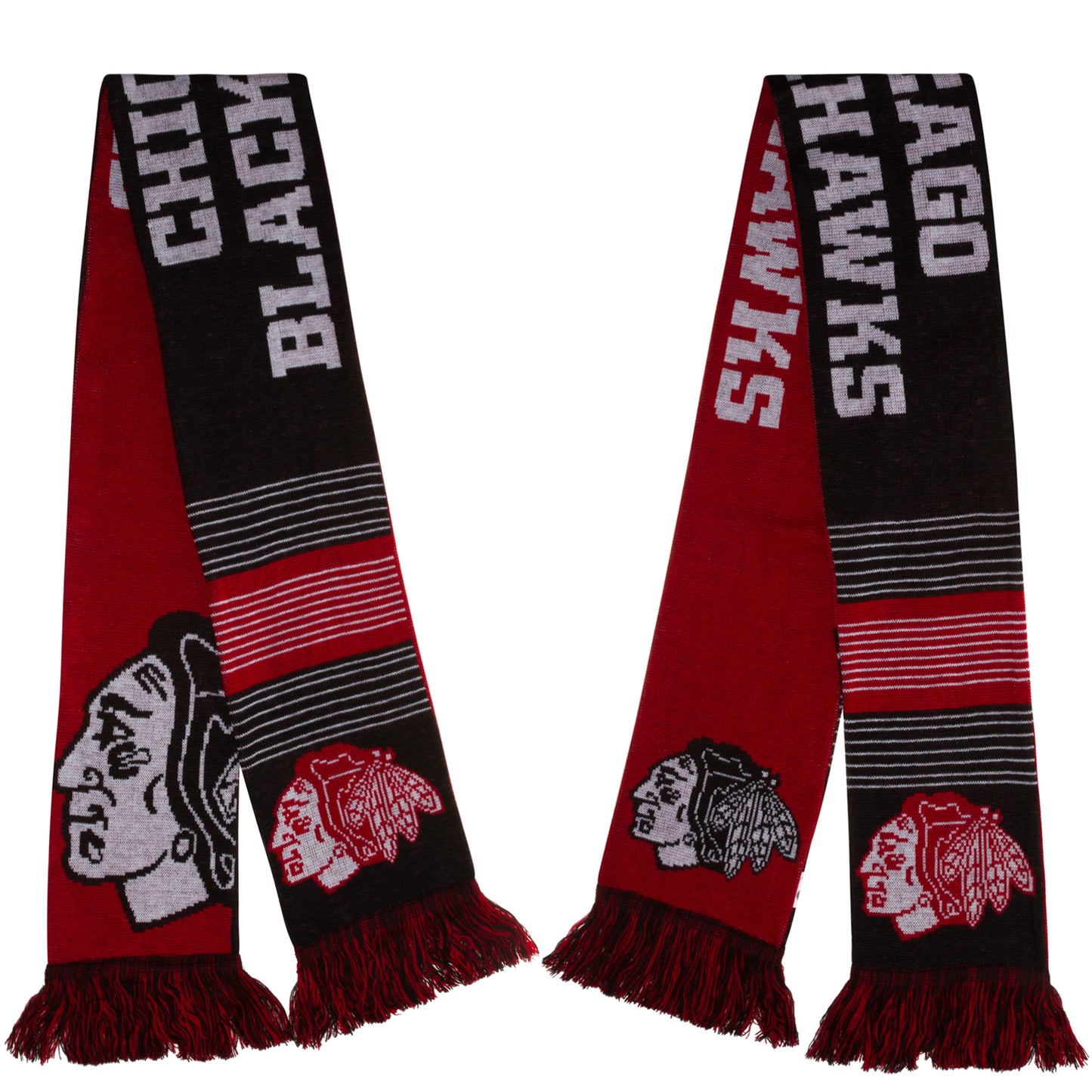 Chicago Blackhawks Reversible Split Logo Knit Scarf