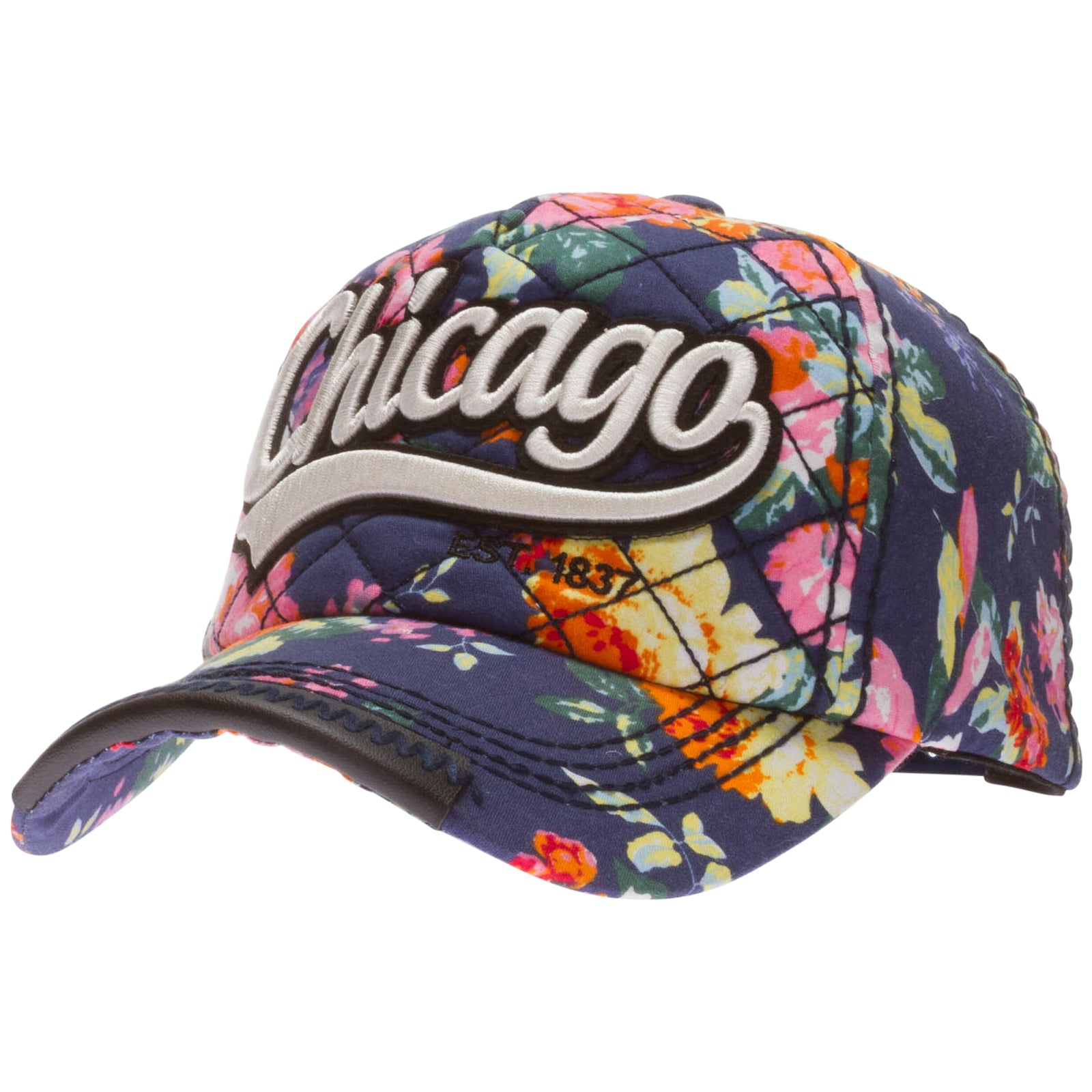 Chicago quilted floral baseball hat adjustable deals