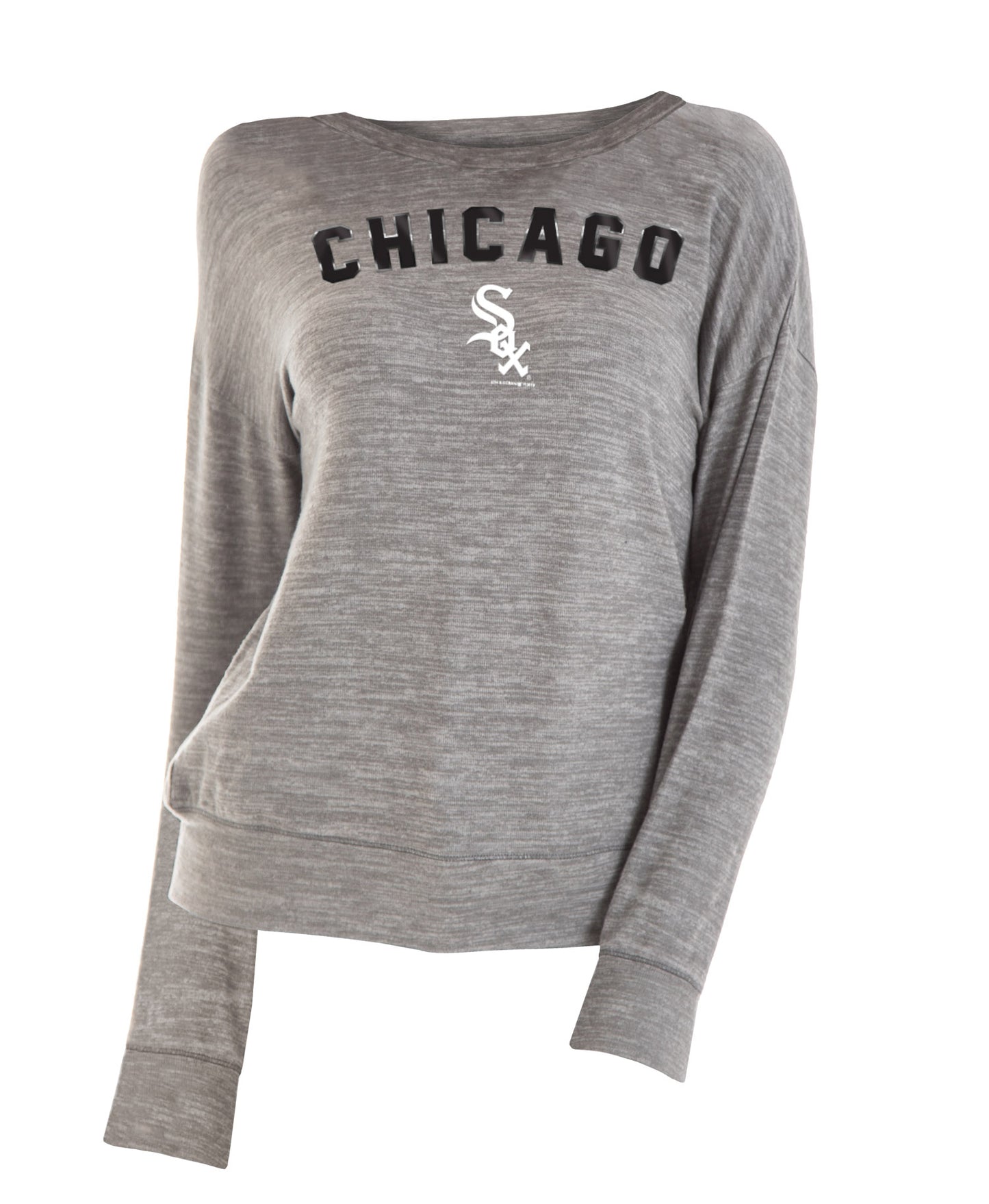 Chicago White Sox Women's Sox Grey Space Dye w/ Current Logo Crew