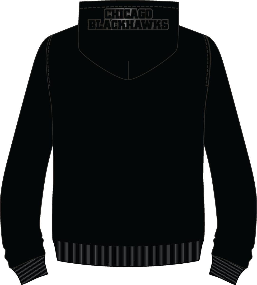 Chicago Blackhawks Triple Black Full Zip Pro Standard Hoodie