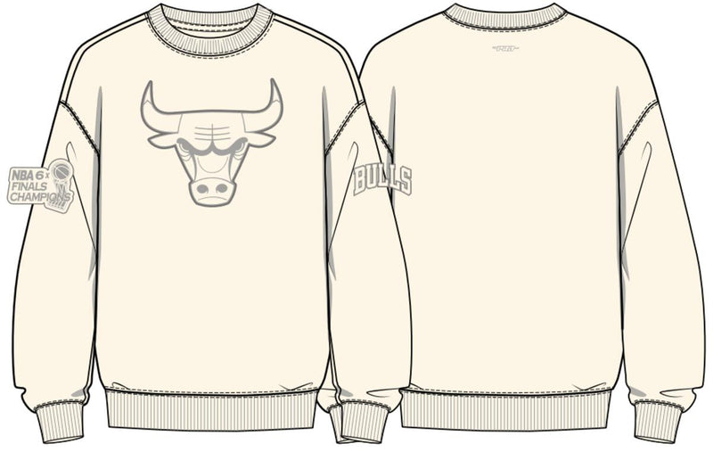 Chicago Bulls Cream Neutral Drop Shoulder Pro Standard Crew Neck Sweatshirt