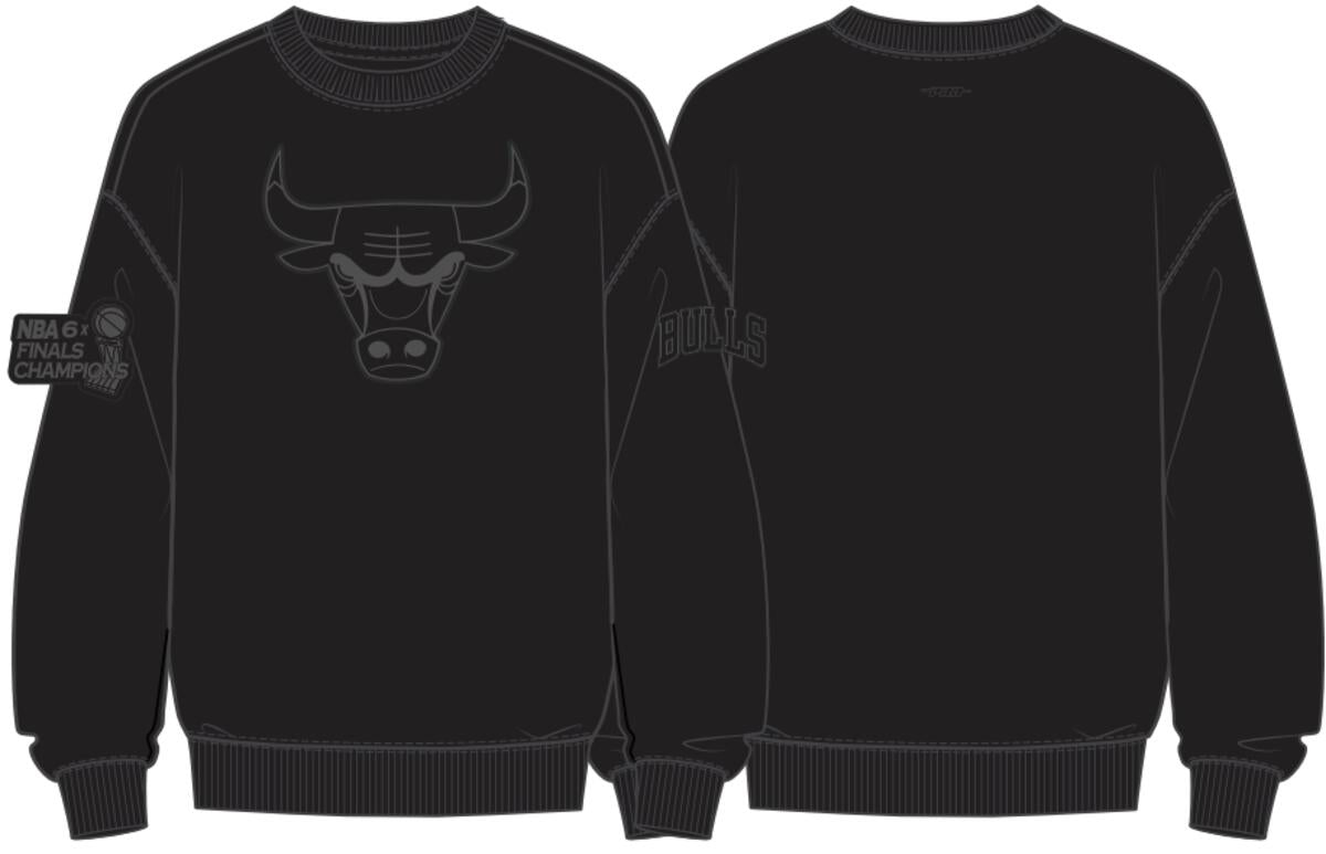 Chicago Bulls Black Neutral Drop Shoulder Crew Neck Sweatshirt