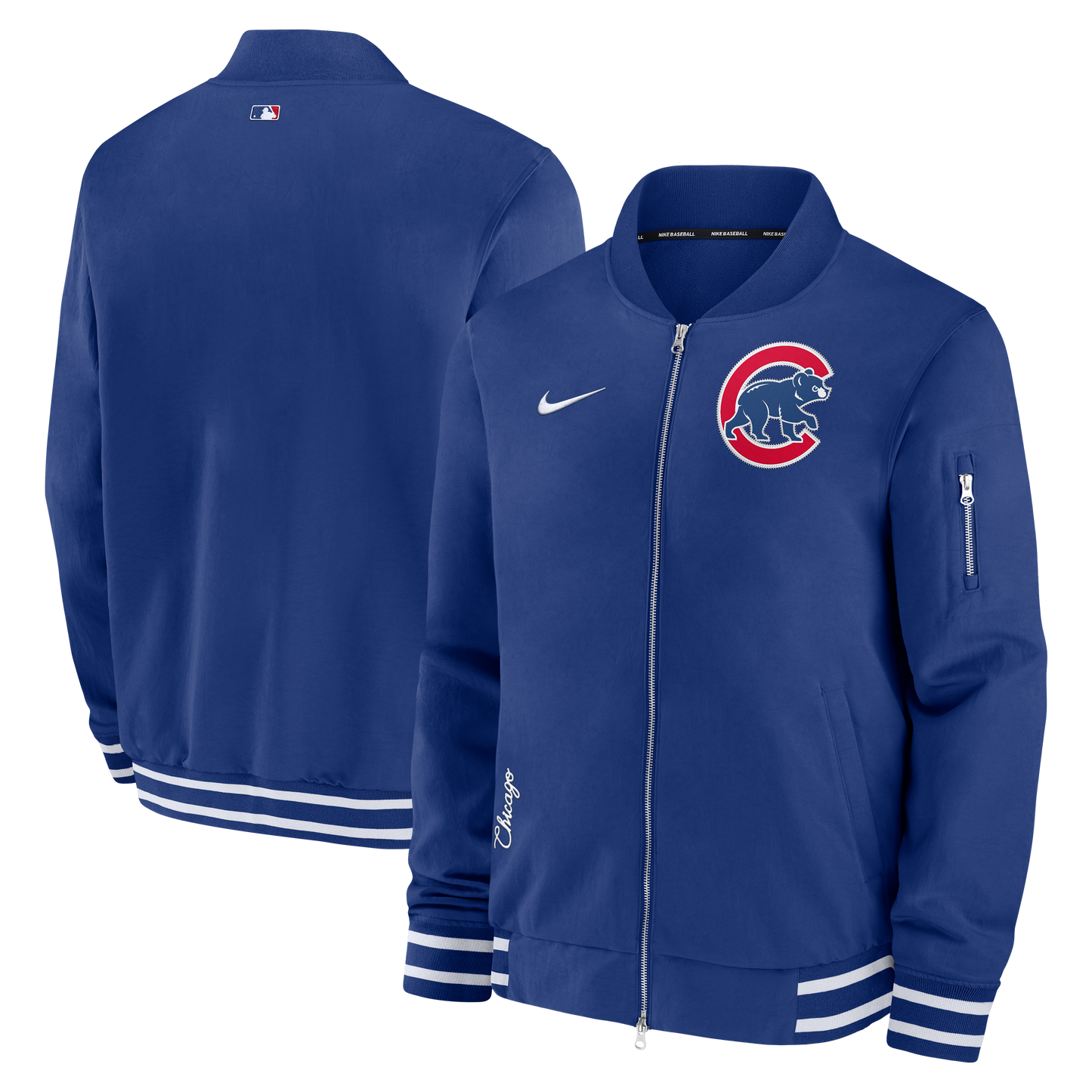 Chicago Cubs Nike Authentic Collection Royal Bomber Jacket