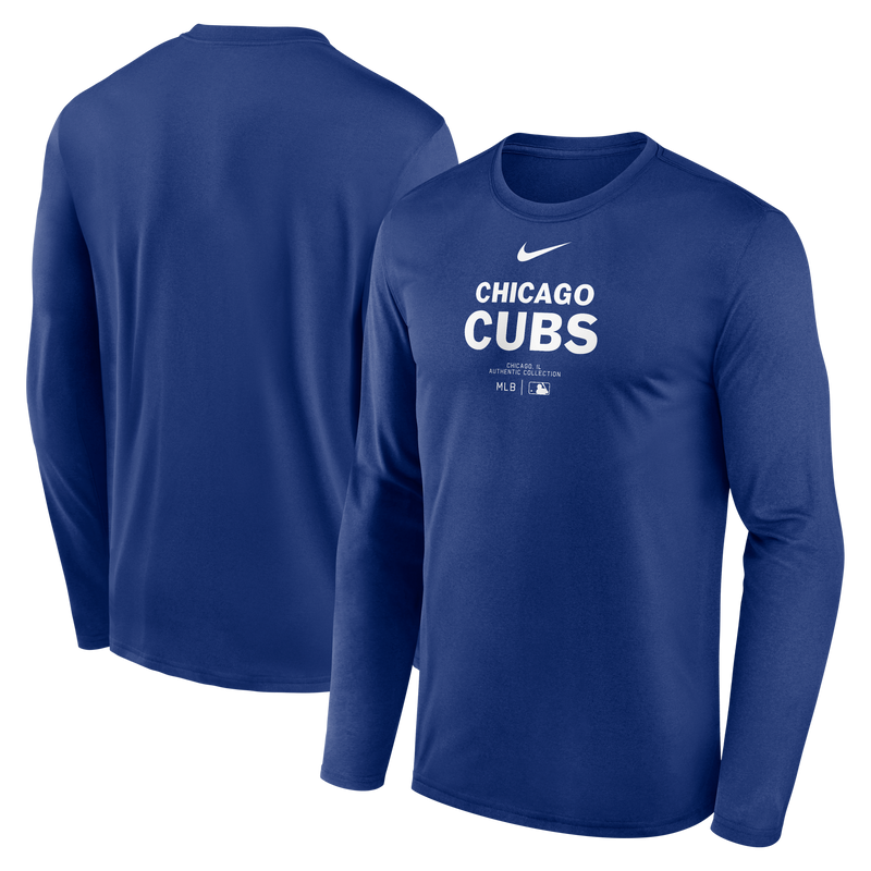 Chicago Cubs Nike Rush Blue AC Team Issued Long Sleeve Tee