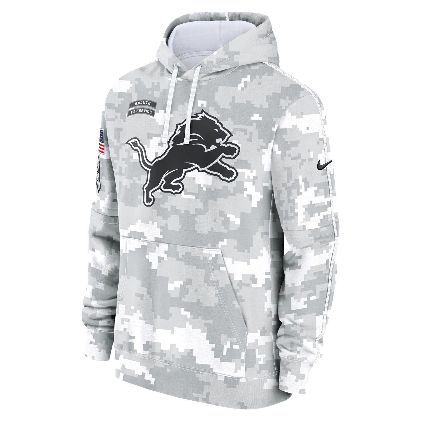 Detroit Lions 2024 Salute to Service Nike Men's Arctic Camo Club Fleece Pullover Hoodie