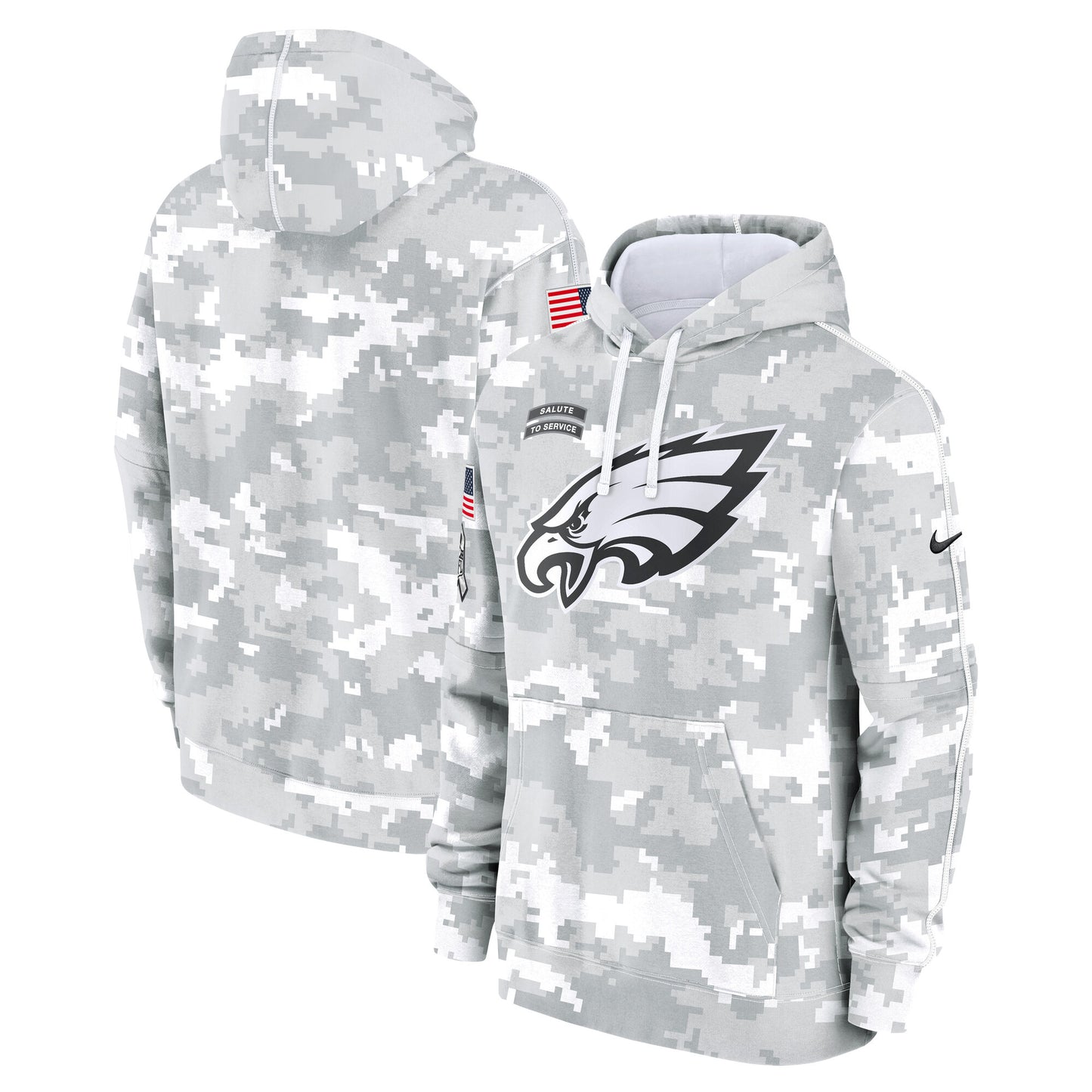 Philadelphia Eagles 2024 Salute to Service Nike Men's Arctic Camo Club Fleece Pullover Hoodie