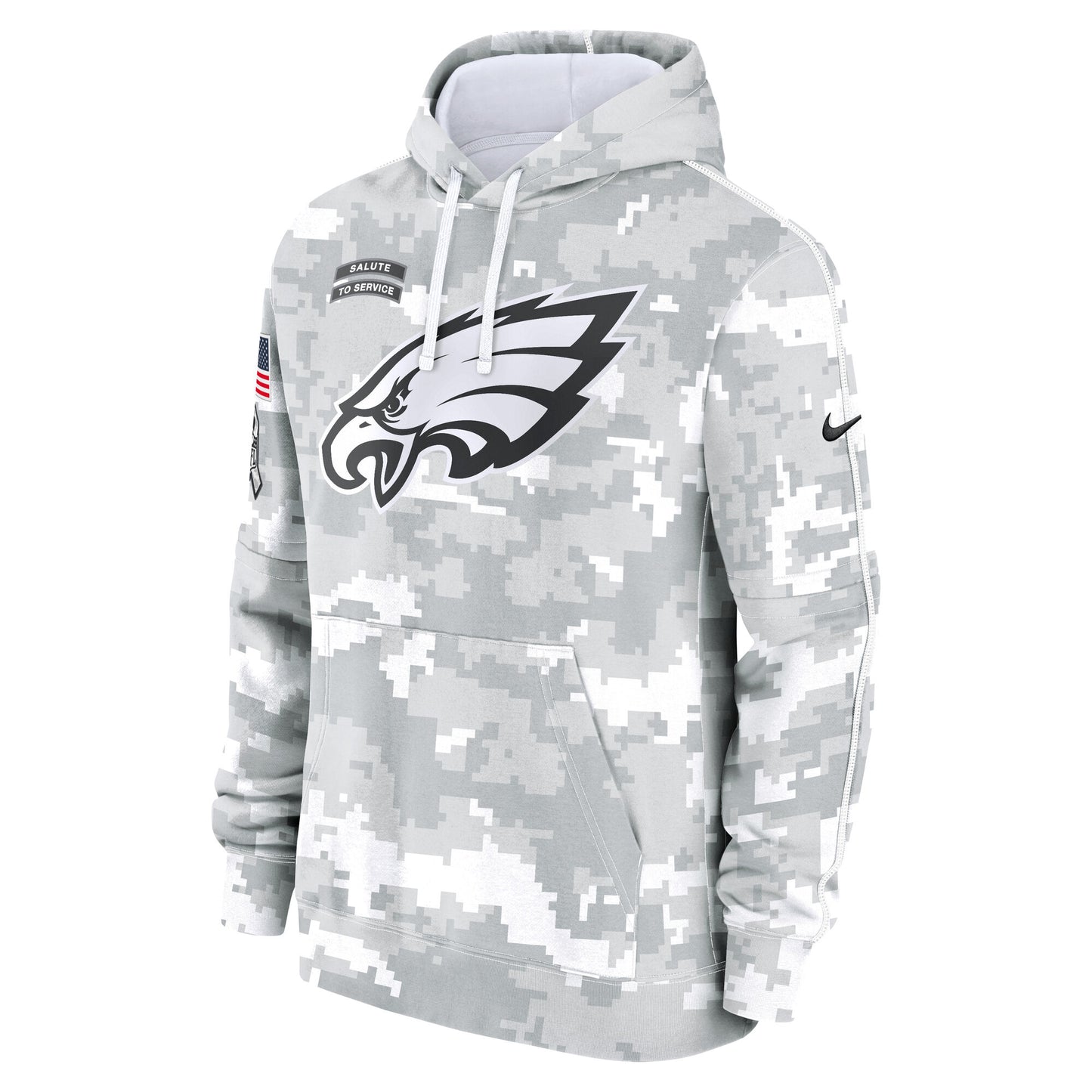 Philadelphia Eagles 2024 Salute to Service Nike Men's Arctic Camo Club Fleece Pullover Hoodie