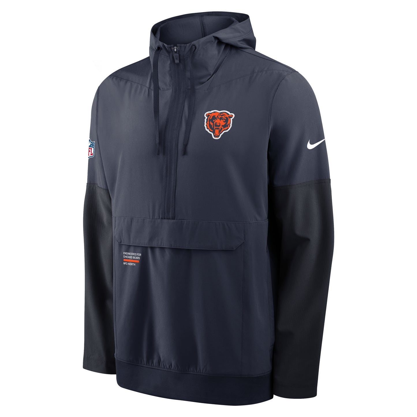 Chicago Bears Nike 2025 Sideline Navy 1/2 Zip Pocket Jacket