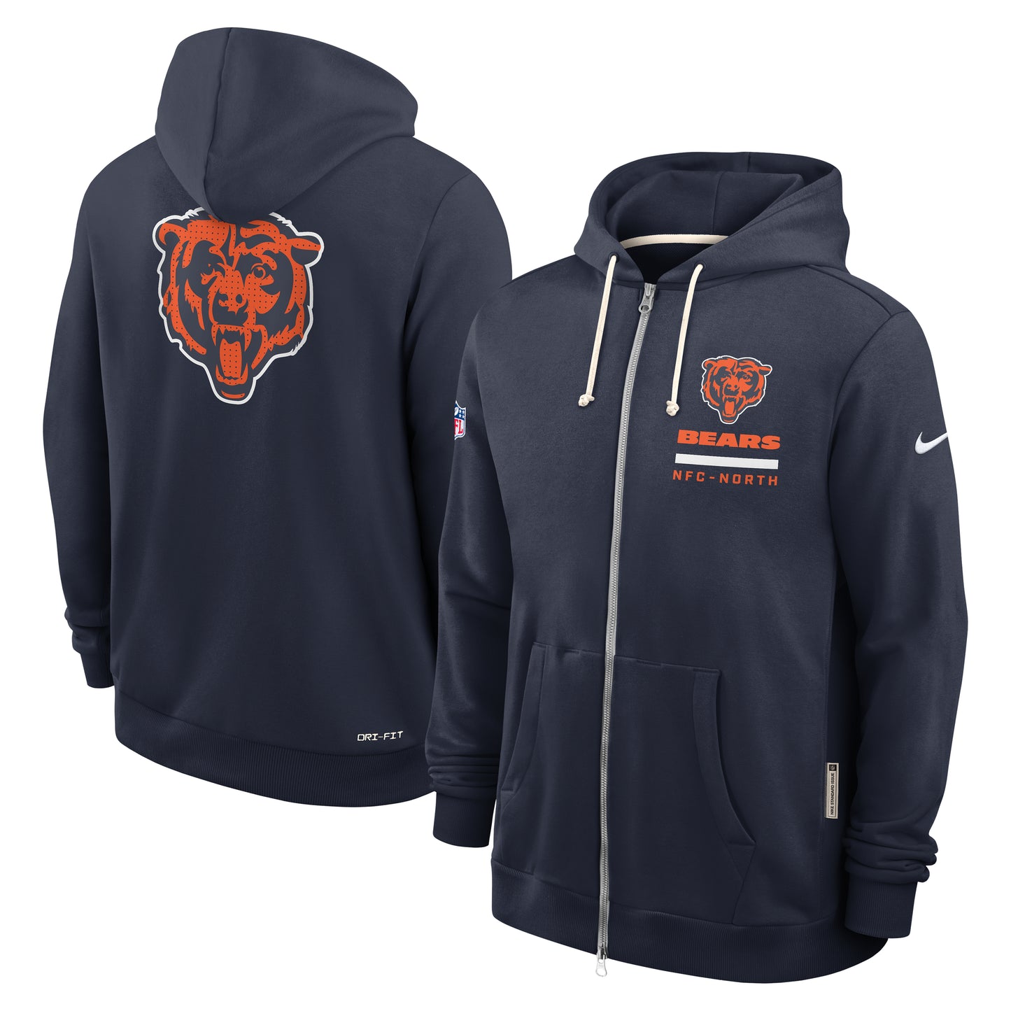 Chicago Bears Nike Men's 2025 Sideline Full Zip Hoodie