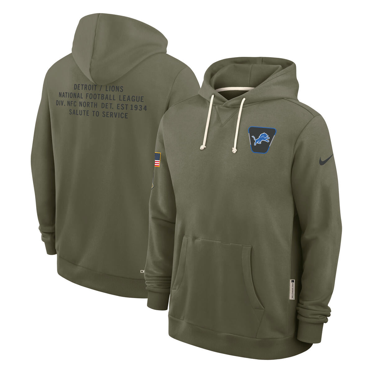 Detroit Lions Nike Men's 2025 Salute To Service Sideline Hoodie