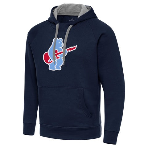 Chicago Cubs Antigua Victory Navy Rock Bear Hoodie