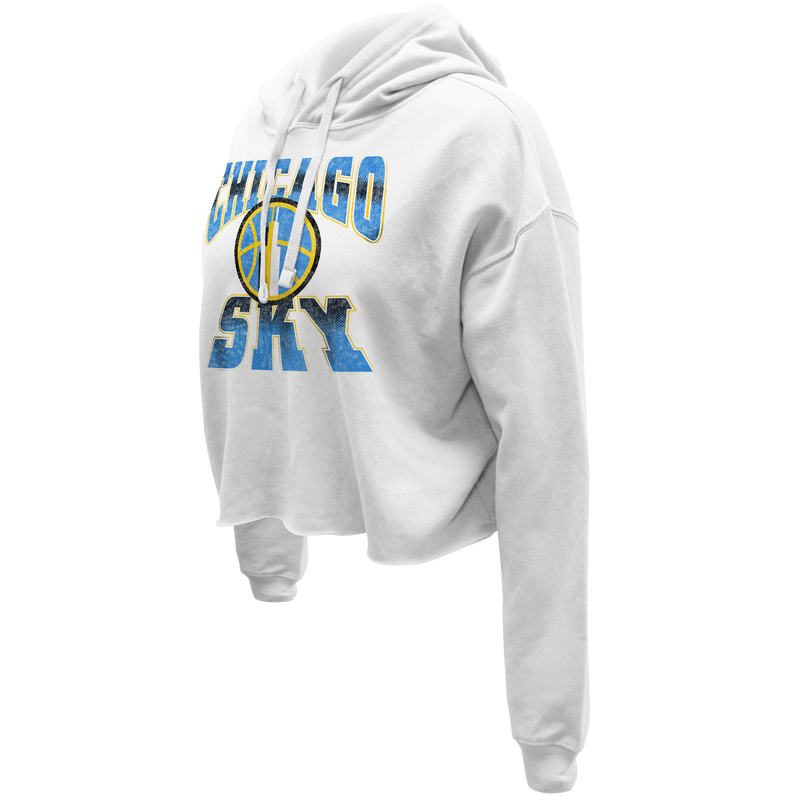 Chicago Sky White Regulate Crop Hoodie