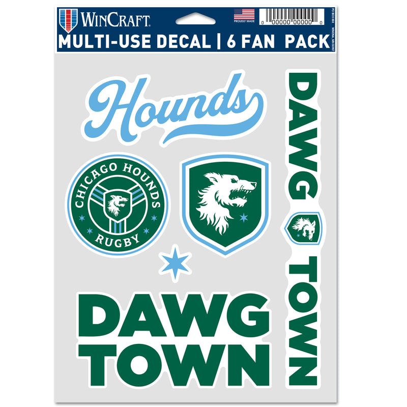 Chicago Hounds 6 Pack Fan Multi Use Decal