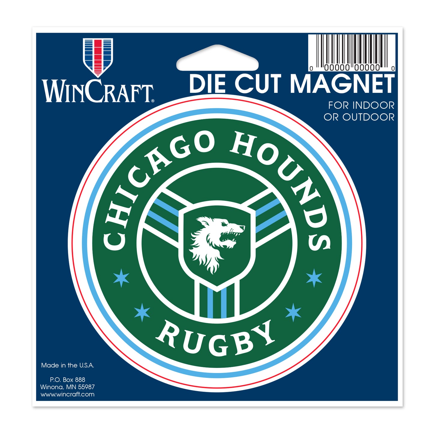 Chicago Hounds 5.25" x 5.125" Car Die Cut Magnet
