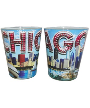 Chicago Marquee Bean Shot Glass