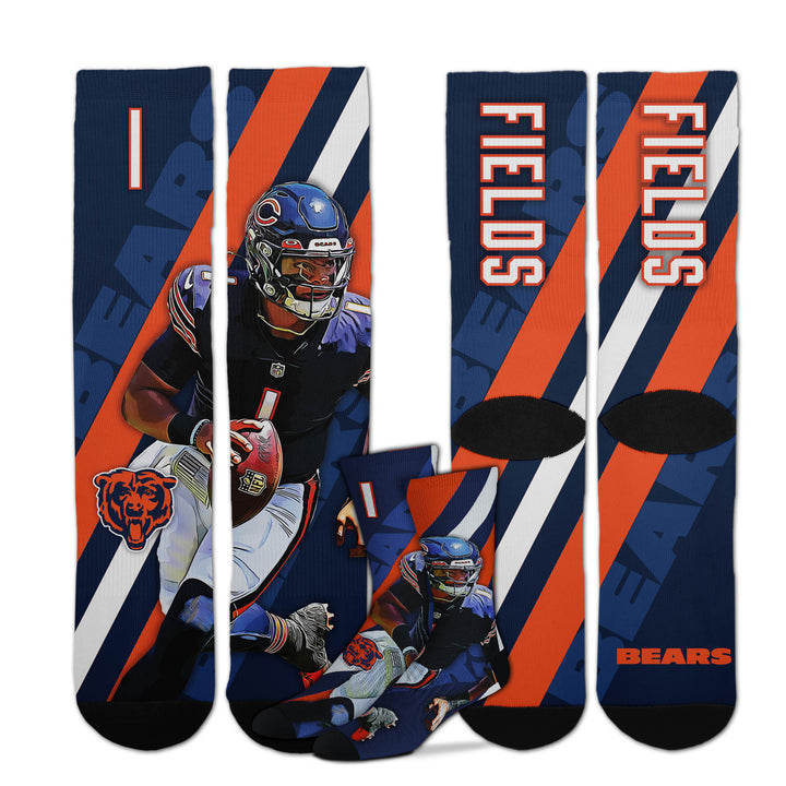 Justin Fields Chicago Bears Player Stripe Socks