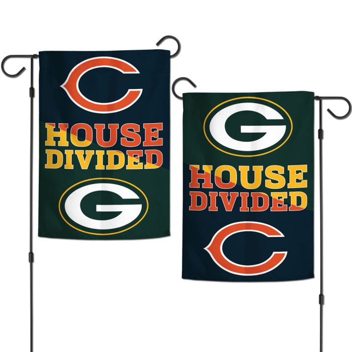 Chicago Bears V. Packers House Divided Garden Flag