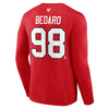 Connor Bedard Chicago Blackhawks Men's Red Long Sleeve T-Shirt