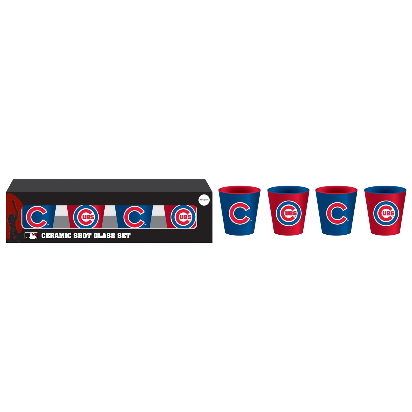 Chicago Cubs 4-Piece Ceramic 2oz. Cup Set