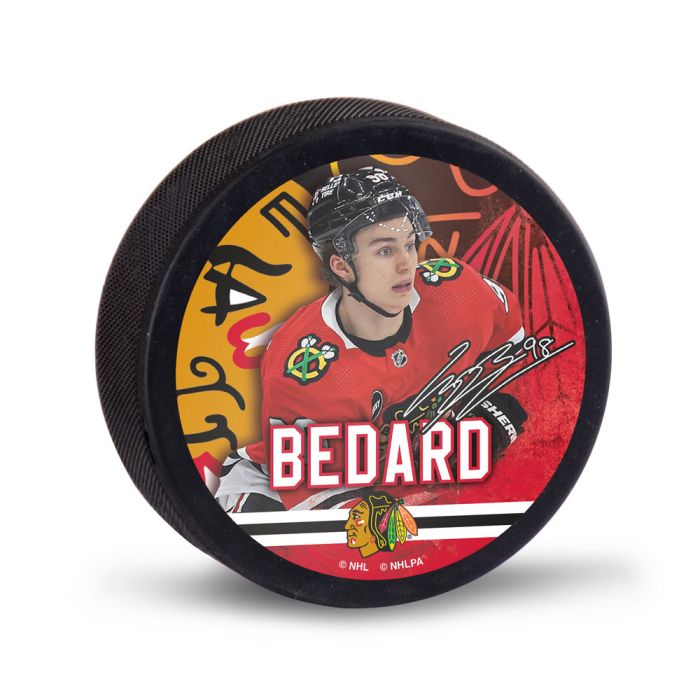 Connor Bedard Chicago Blackhawks Hockey Puck